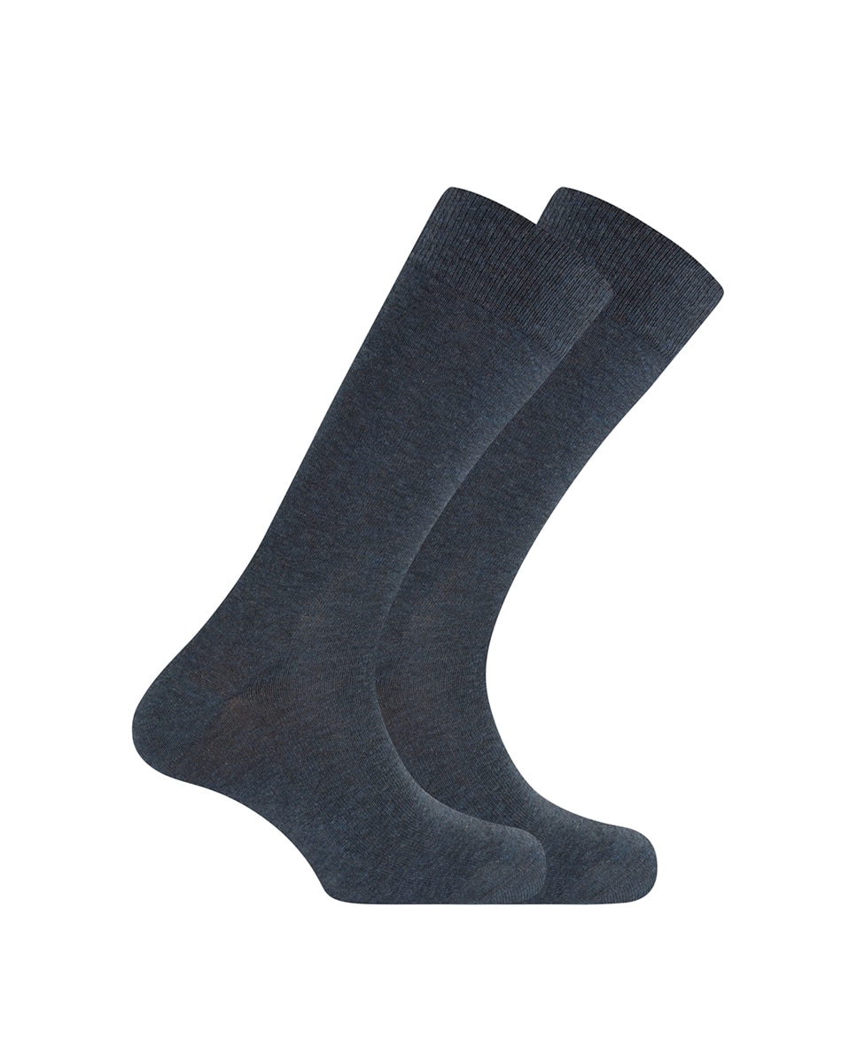 Imagen 0 de Pack de 2 pares de calcetines de hombre Punto Blanco de algodón orgánico lisos Azul