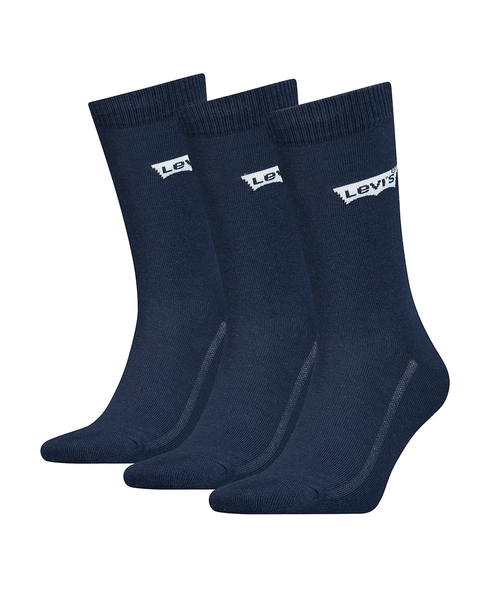 Pack de três pares de meias curtas azuis de homem Azul-marinho-4