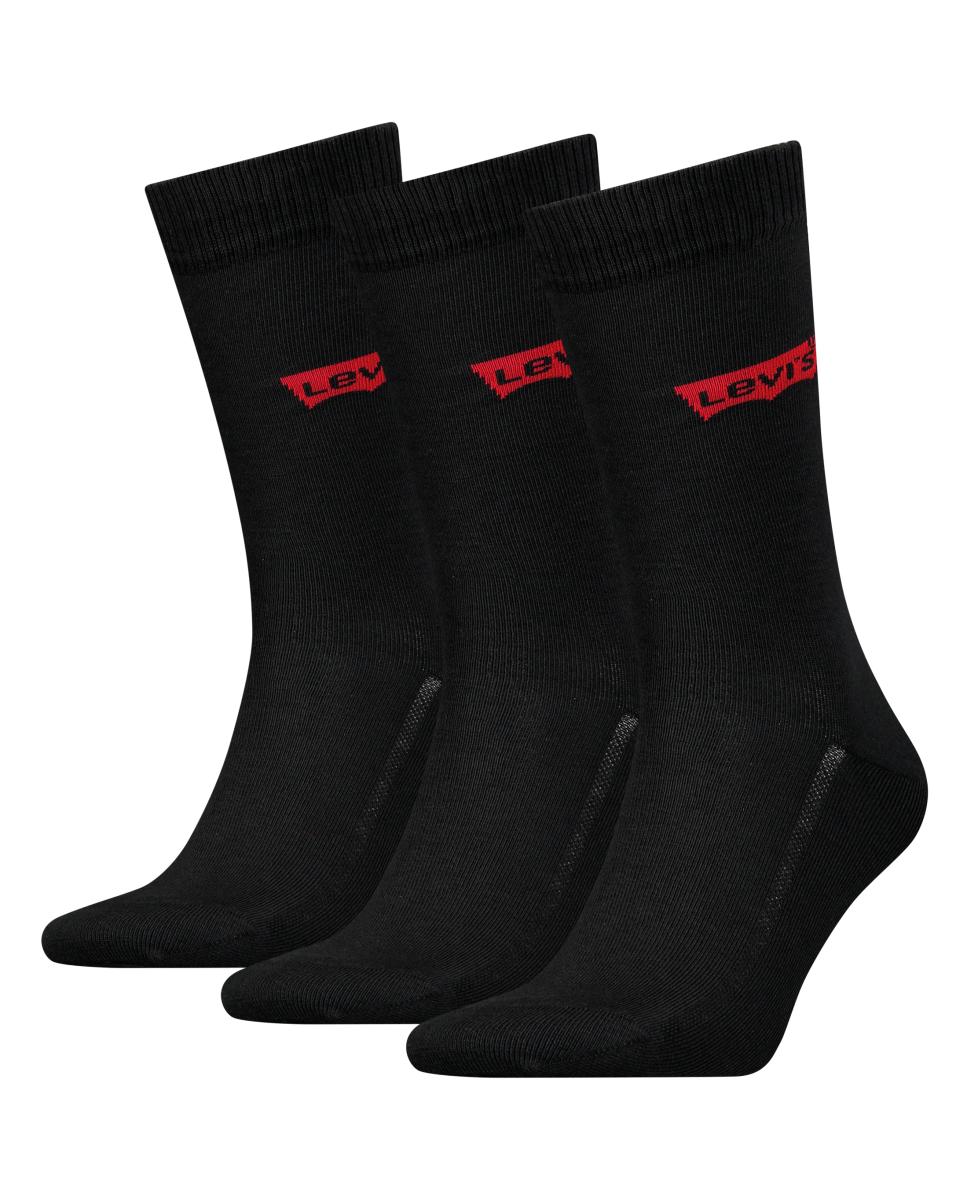 Pack de três pares de meias curtas pretas Preto-2