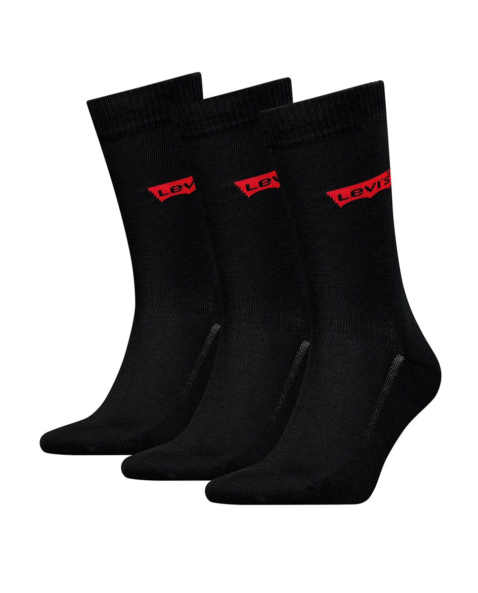 Pack de três pares de meias curtas pretas Preto-4