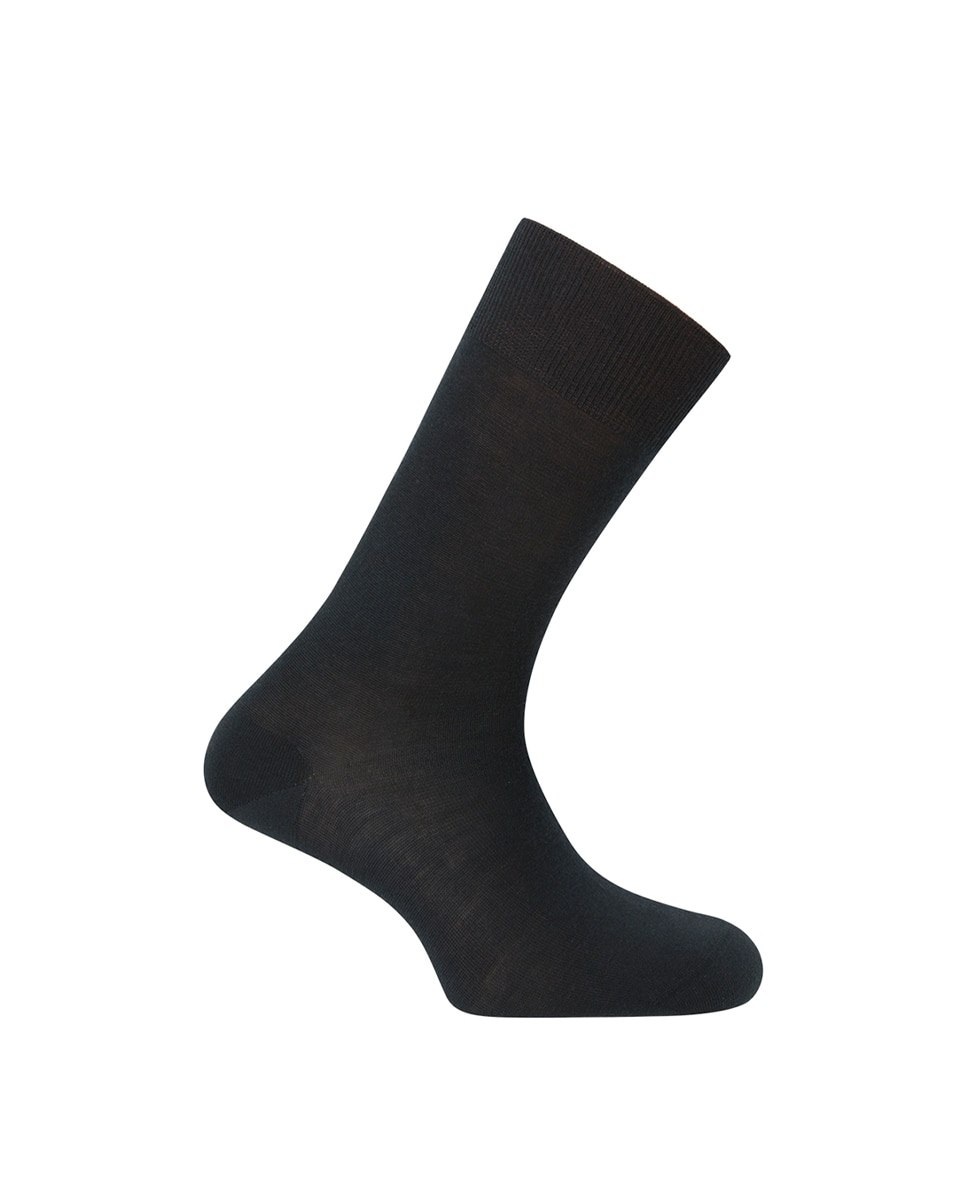 Imagen 1 de Calcetines de hombre Punto Blanco de lana Super Merino lisos - Elastic. Hecho en España. - Negro Negro
