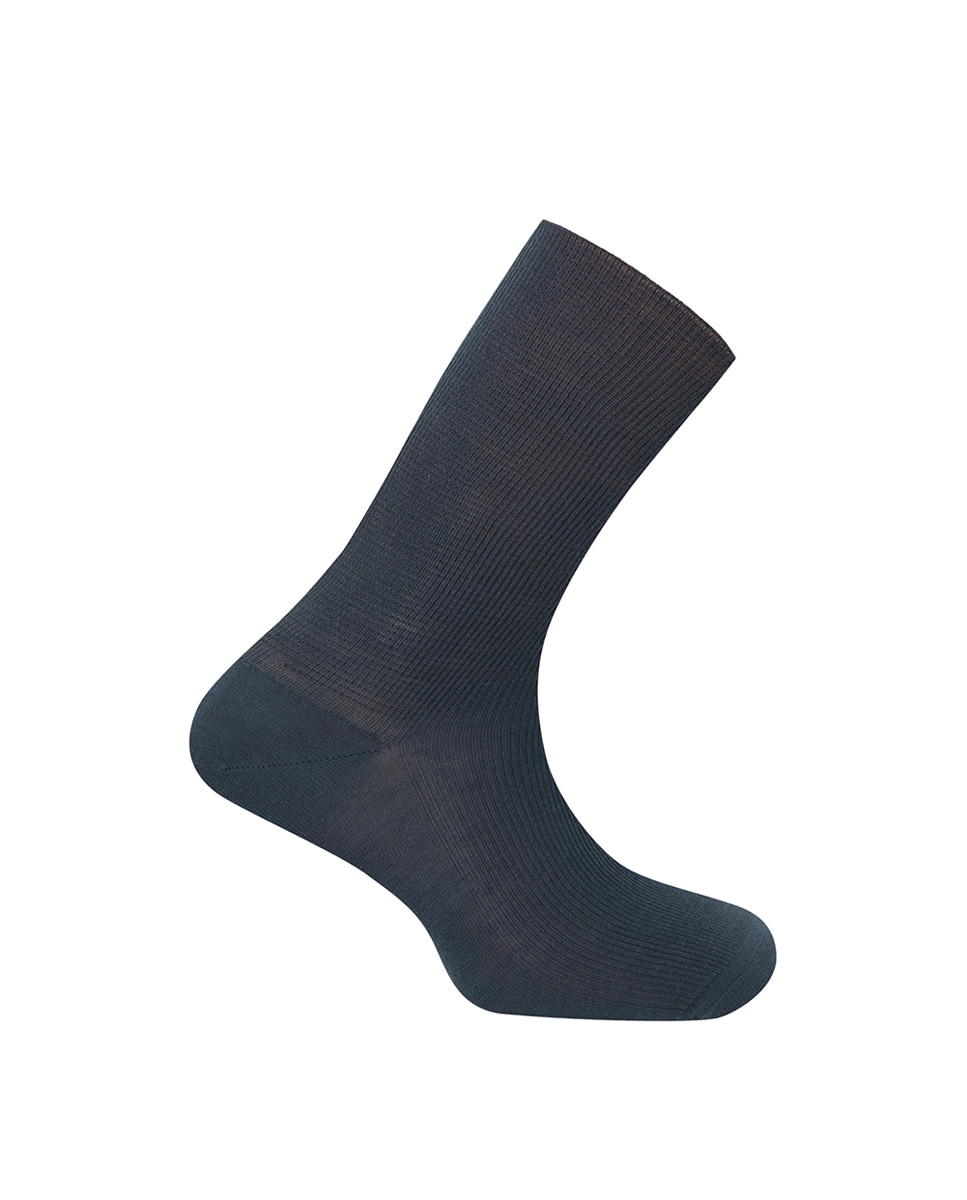 Meias Caneladas de Lã - Tentesolo. Produto Fabricado em Espanha Azul-marinho-1