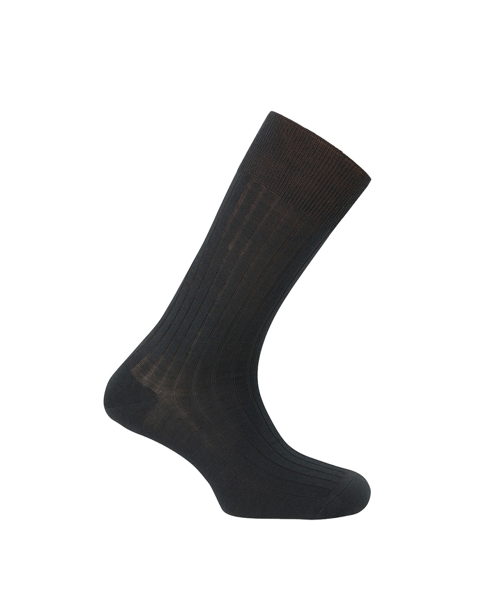 Meias Caneladas de Lã. Produto Fabricado em Espanha Preto-1