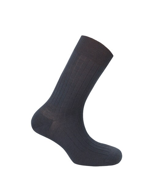 Meias Caneladas de Lã. Produto Fabricado em Espanha Azul-marinho-1