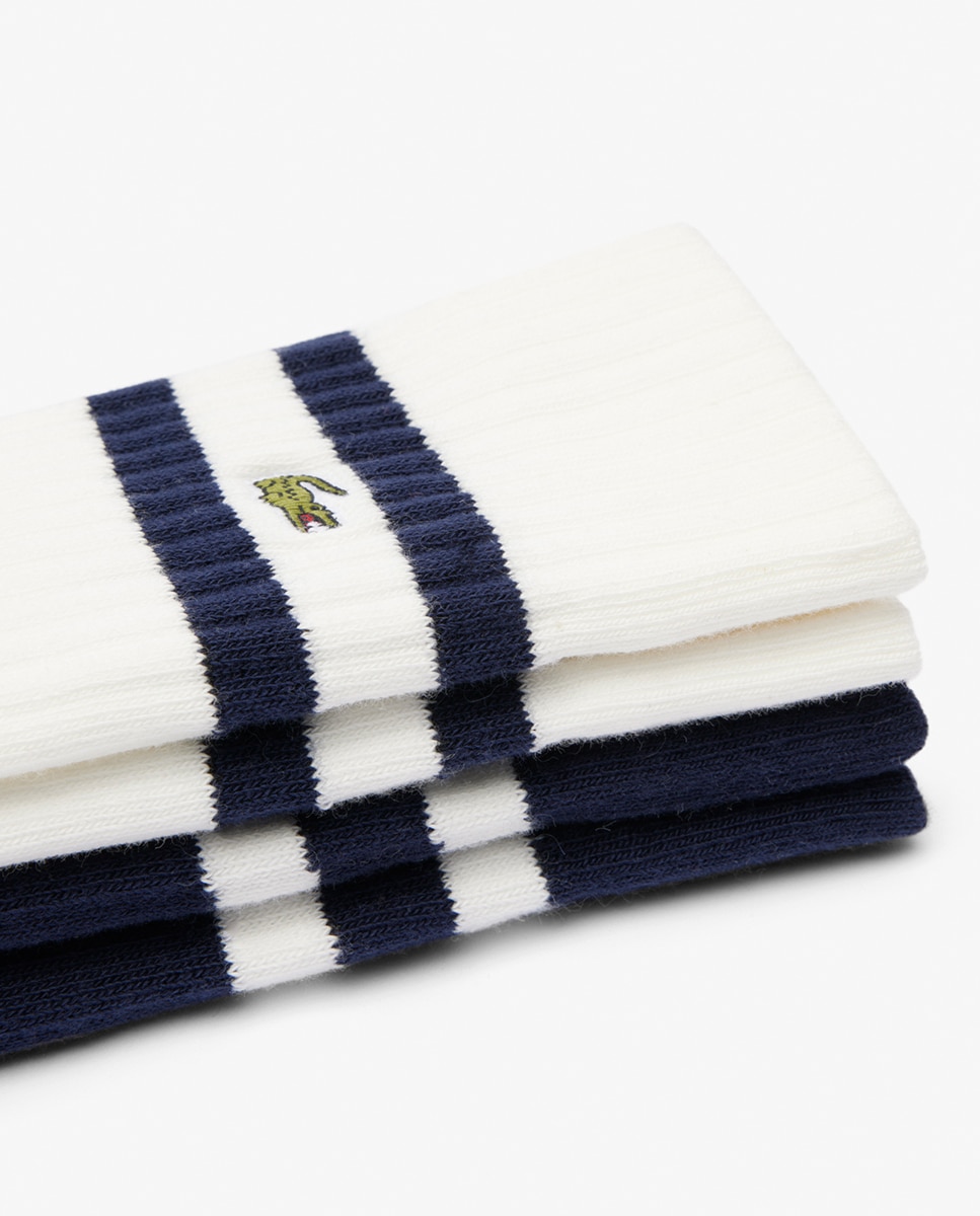 Pack de Dois Pares de Meias Compridas Monocromáticas Azul-marinho-4