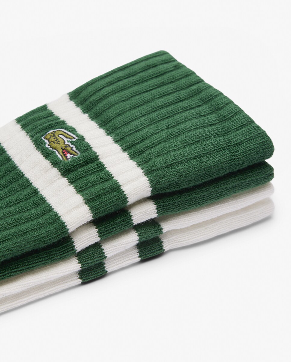 Pack de Dois Pares de Meias Compridas Monocromáticas Verde-3