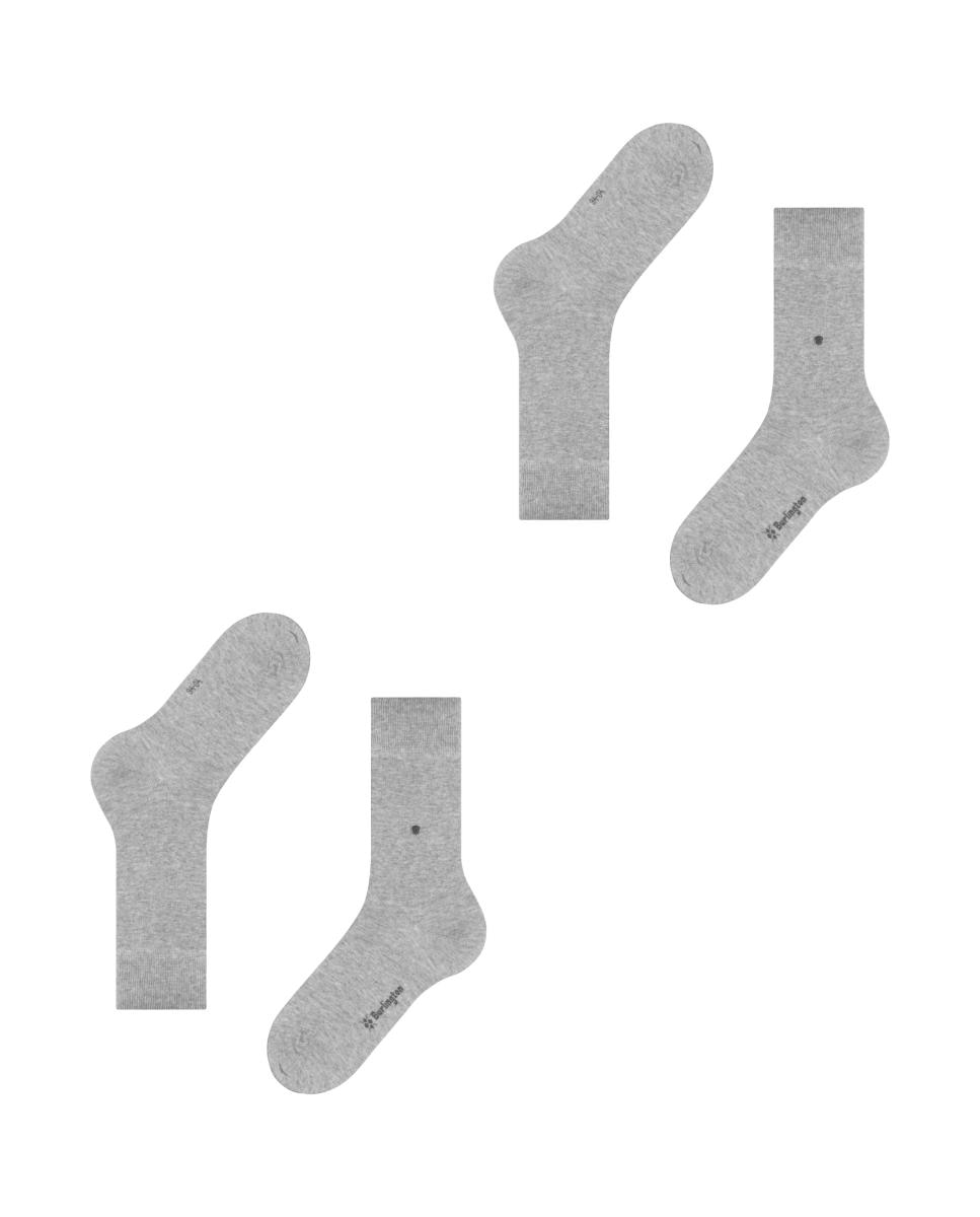 Pack doble calcetín liso algodón de hombre - Burlington - Gris Gris-4