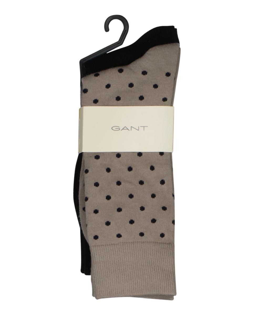 Pack de dos calcetines de hombre en algodón peinado de puntos y liso - Gant - Marrón Marrón-3