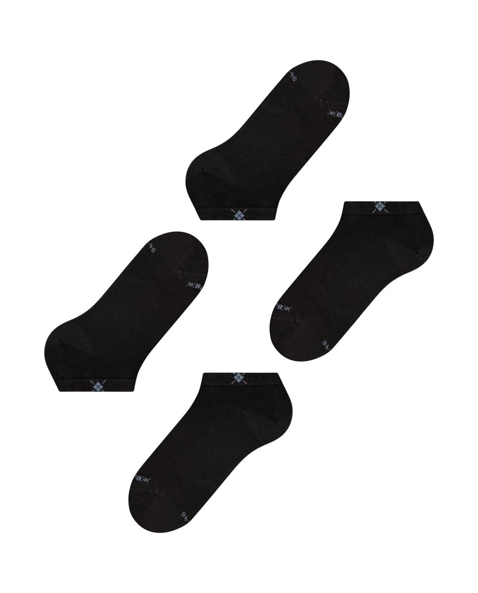 Pack de dois pares de meias pelo tornozelo pretas Preto-4