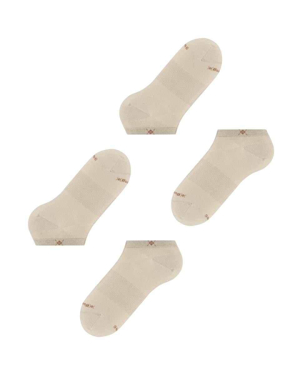 Pack de dois pares de meias de homem Burlington pelo tornozelo bege Bege-4