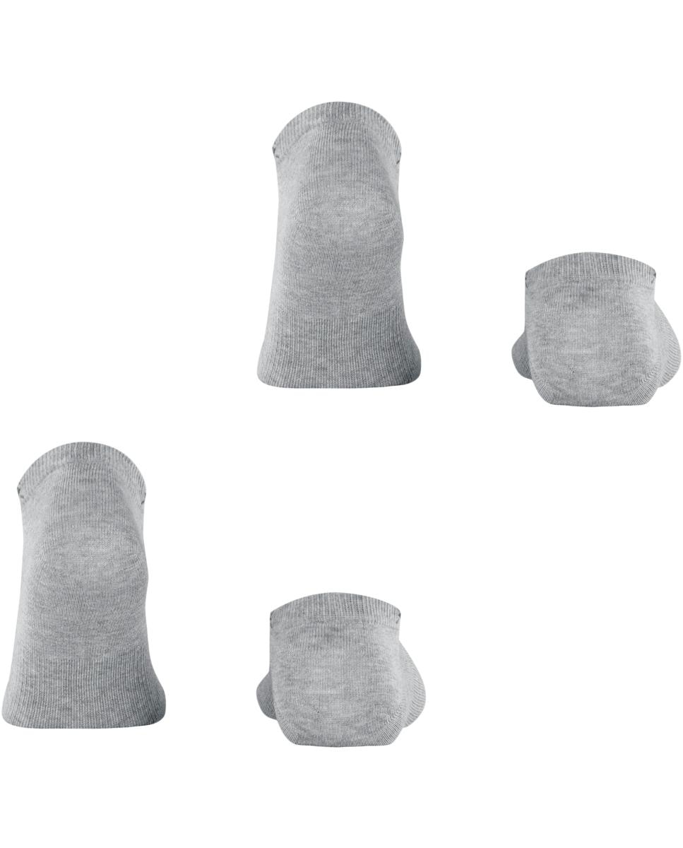 Pack de dois pares de meias de homem Burlington pelo tornozelo cinzentas Cinzento-claro-2