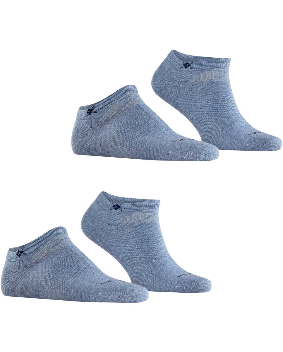 Pack de dois pares de meias de homem Burlington azuis pelo tornozelo Azul-1
