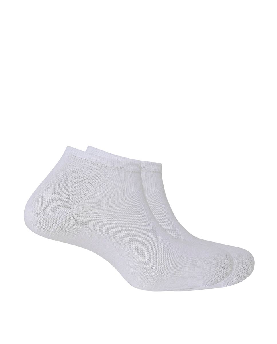 Pack de 2 Pares de Meias Lisas em Algodão Orgânico Branco-1