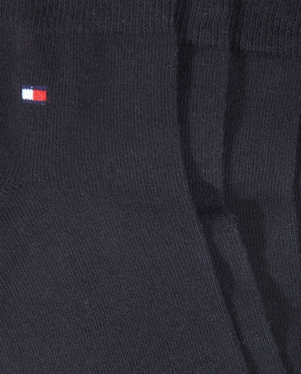 Pack de dois pares de meias de homem Tommy Hilfiger pelo tornozelo em preto Preto-2