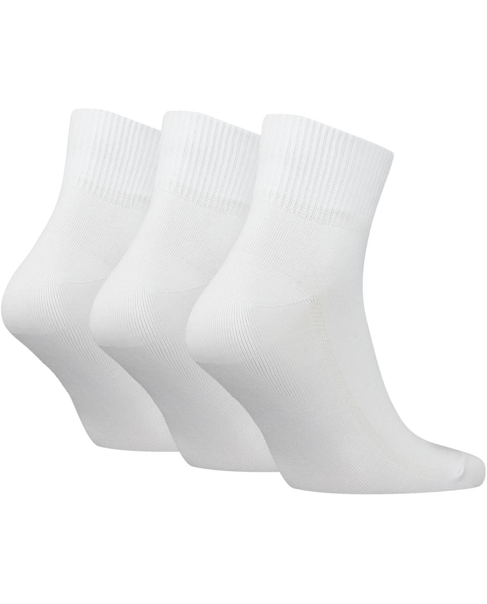 Pack de três pares de meias pelo tornozelo brancas Branco-1