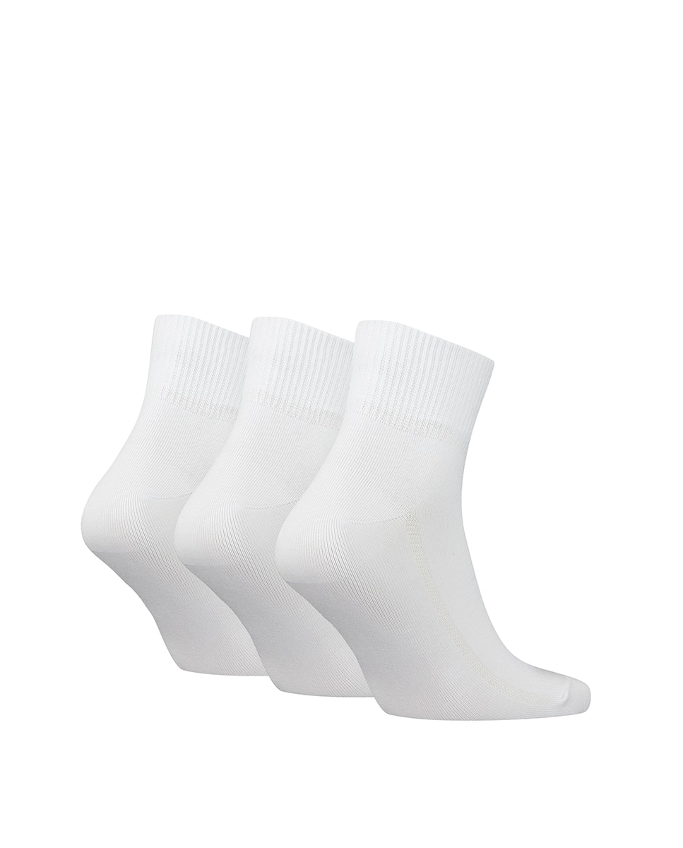 Pack de três pares de meias pelo tornozelo brancas Branco-3