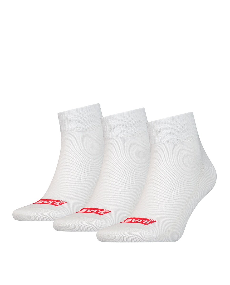 Pack de três pares de meias pelo tornozelo brancas Branco-4
