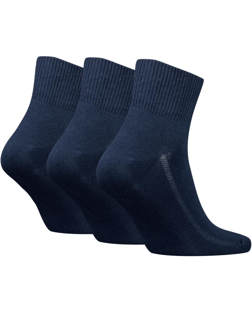 Pack de três pares de meias pelo tornozelo azuis de homem Azul-marinho-1