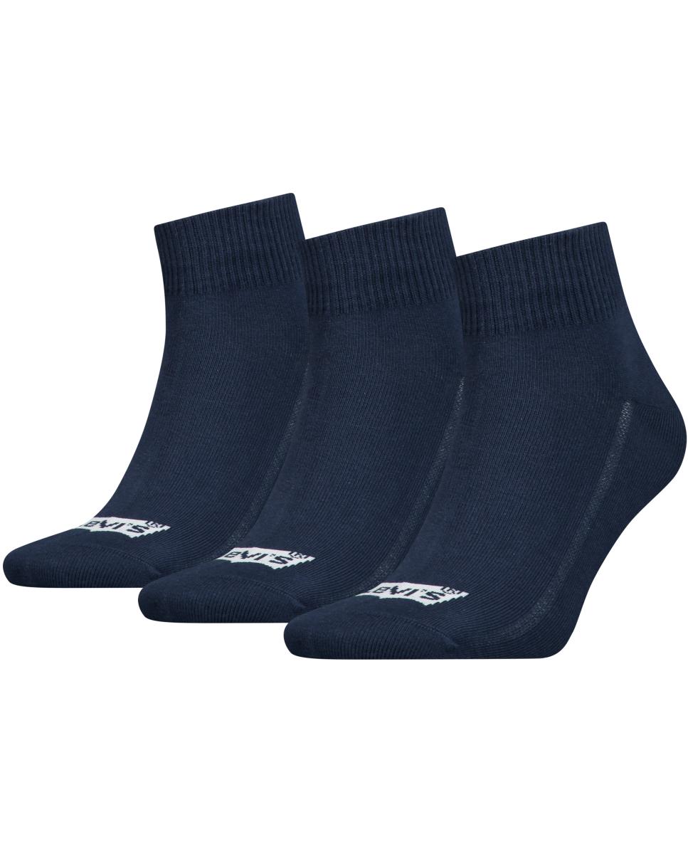 Pack de três pares de meias pelo tornozelo azuis de homem Azul-marinho-2