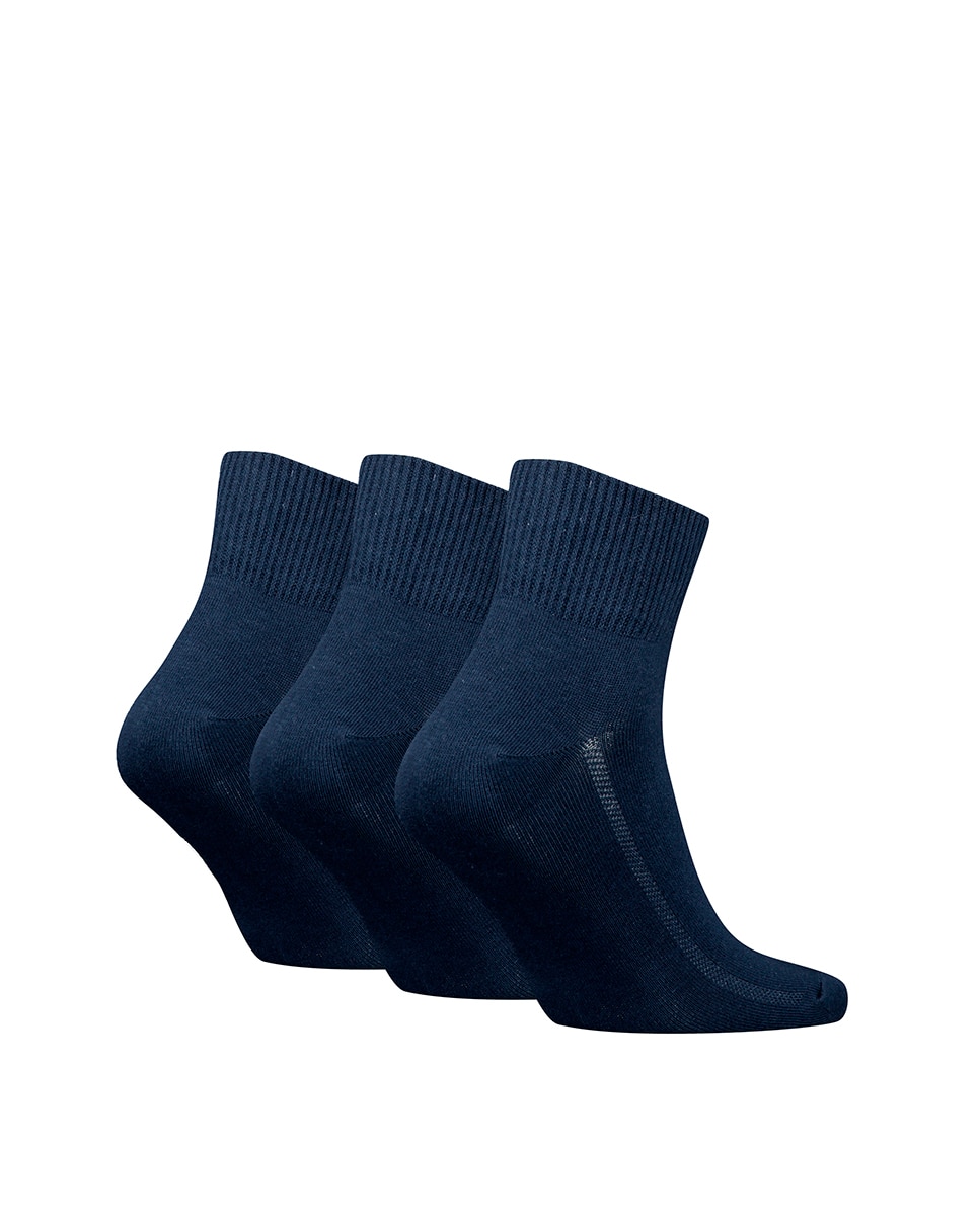 Pack de três pares de meias pelo tornozelo azuis de homem Azul-marinho-3
