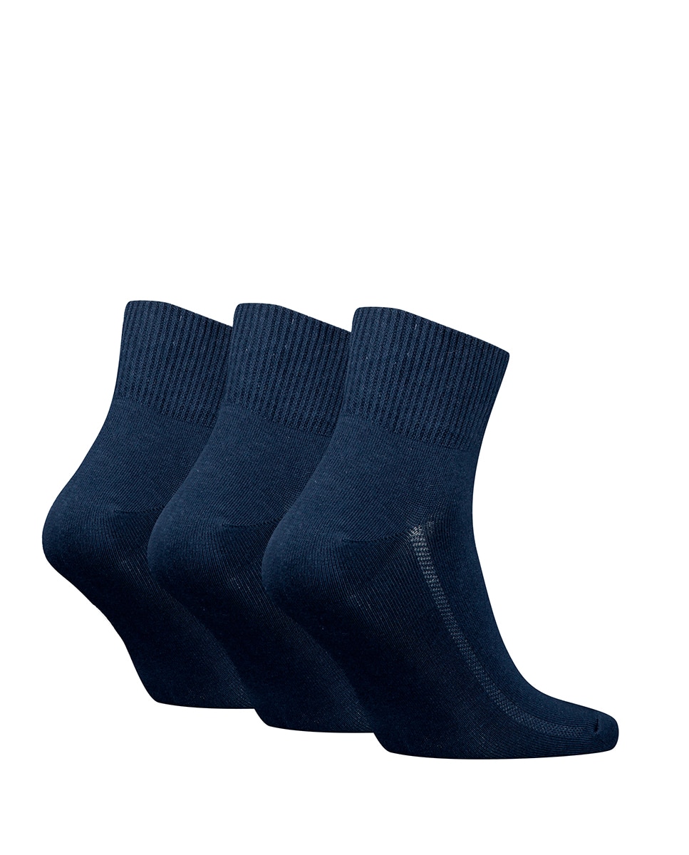 Pack de três pares de meias pelo tornozelo azuis de homem Azul-marinho-5