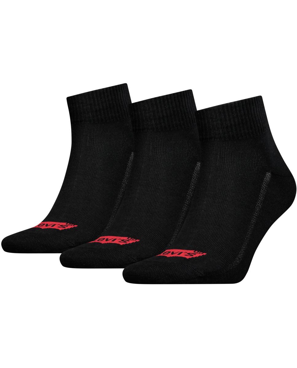 Pack de três pares de meias pelo tornozelo pretas Preto-2