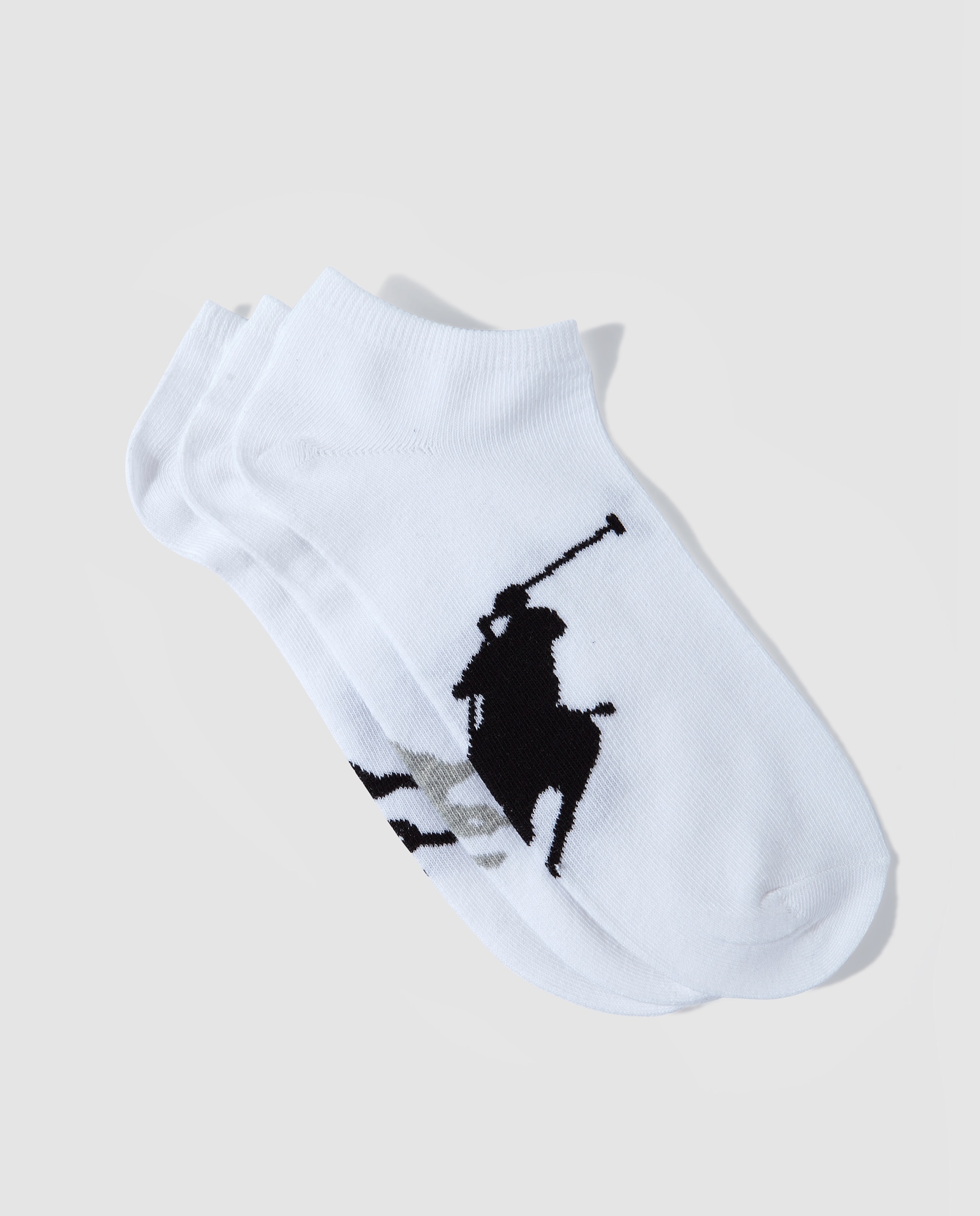 3 Pares de Meias com Big Pony Unissexo Branco-1