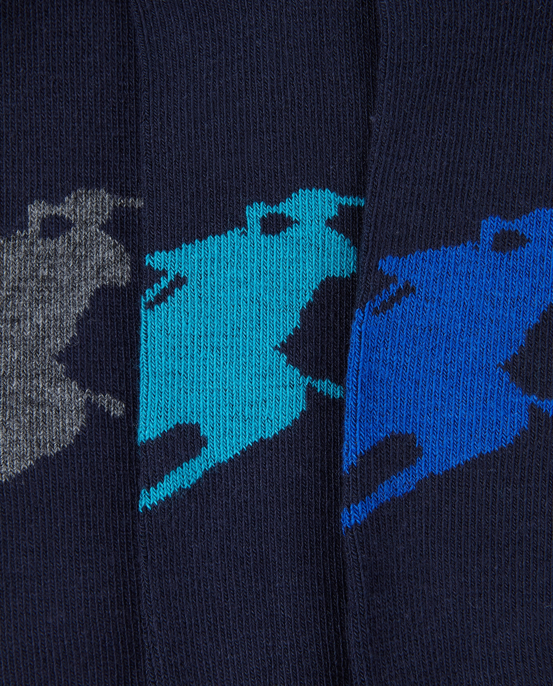 3 Pares de Meias com Big Pony Unissexo Azul-marinho-2