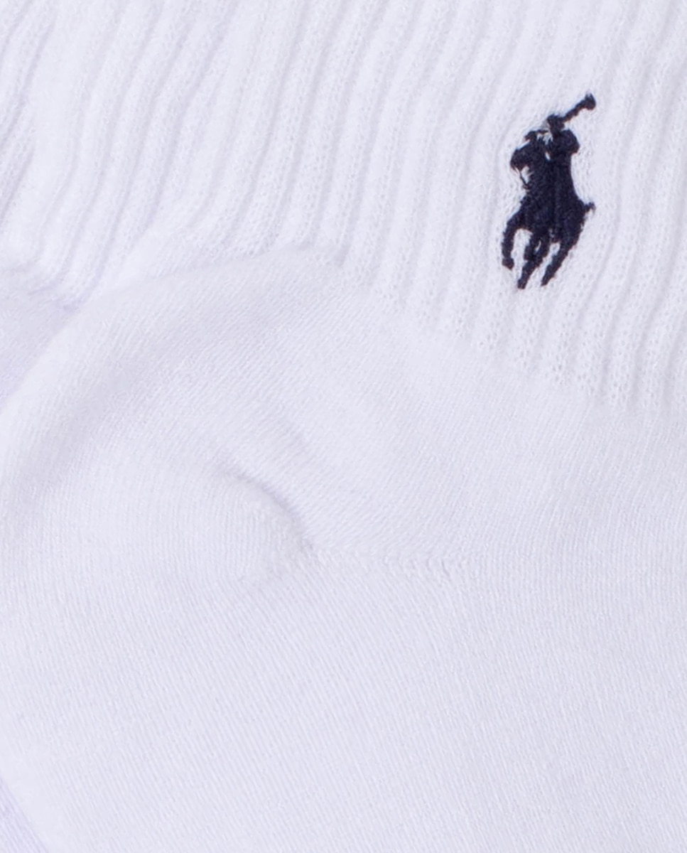 Pack de tres calcetines de hombre tobilleros con el caballo bordado - Blanco Blanco-2