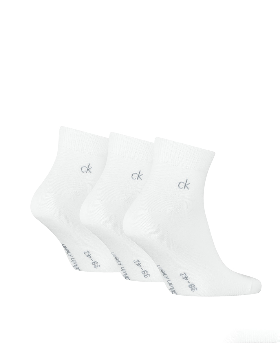 Calcetines de caña corta de hombre de Calvin Klein (pack de 3) - Blanco Blanco-3