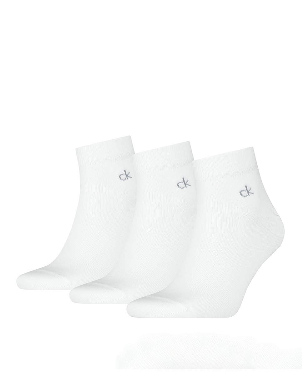 Calcetines de caña corta de hombre de Calvin Klein (pack de 3) - Blanco Blanco-4