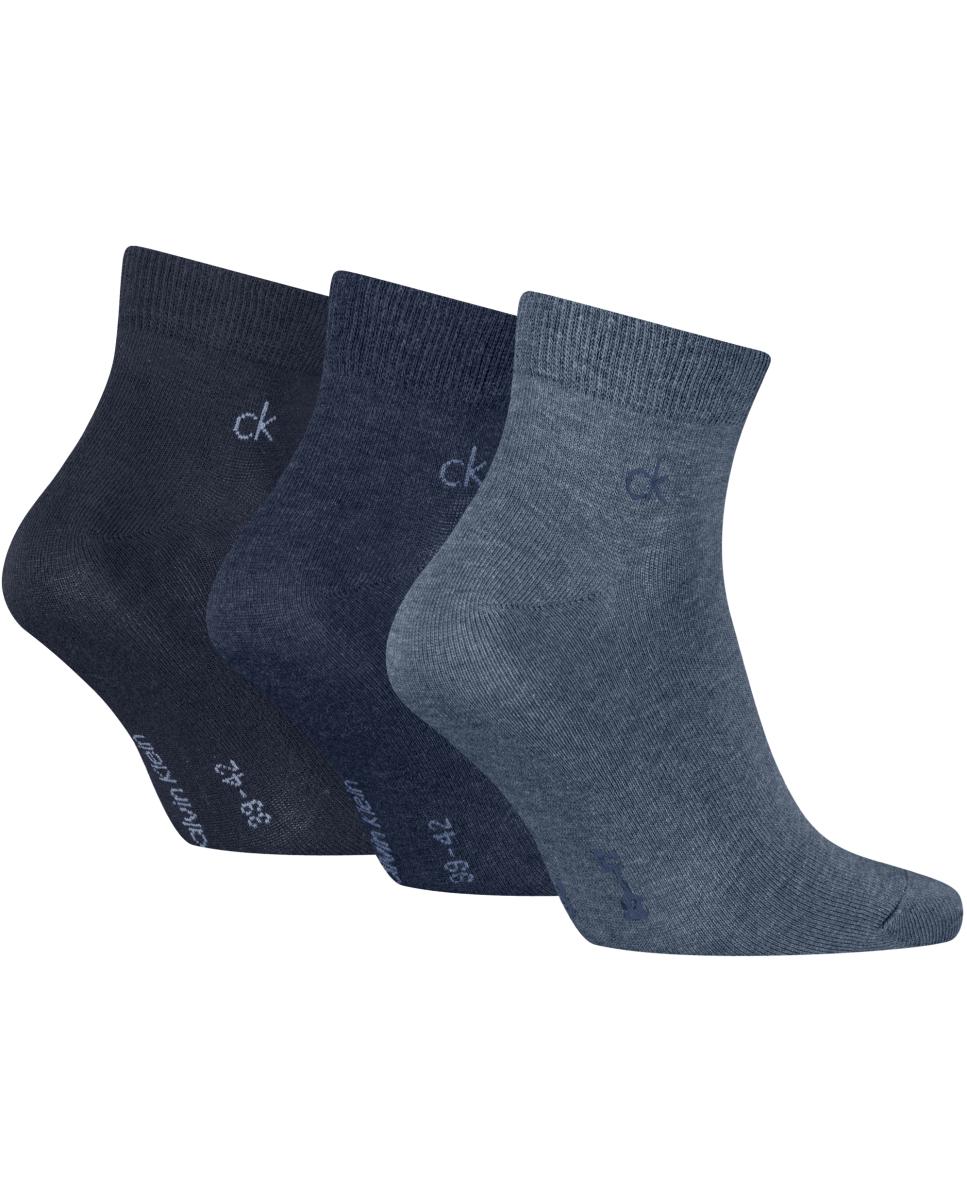 Meias de Cano Curto (Pack de 3 Pares) Azul-índigo-1