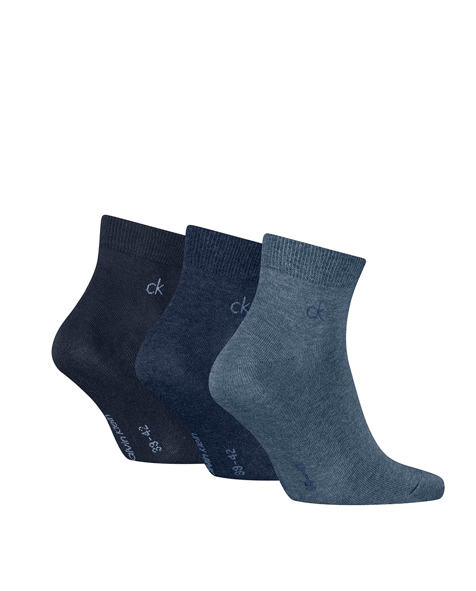 Meias de Cano Curto (Pack de 3 Pares) Azul-índigo-3