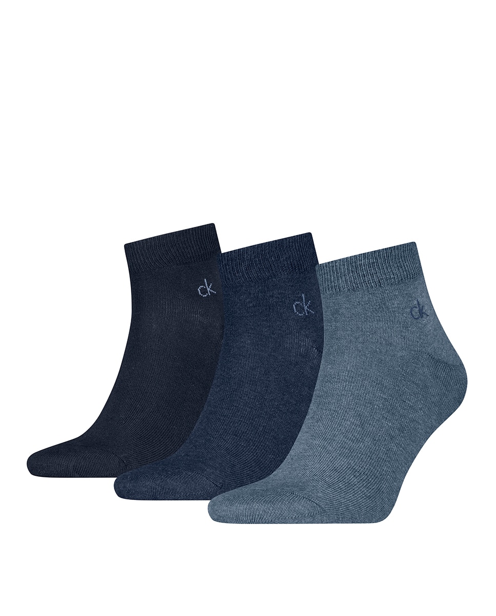 Meias de Cano Curto (Pack de 3 Pares) Azul-índigo-4