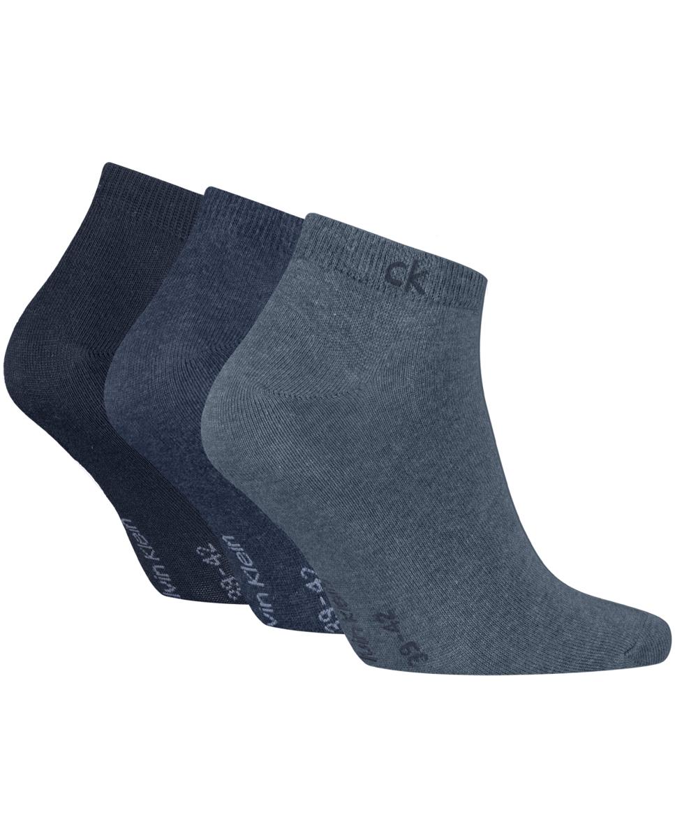 Calcetines tobilleros de hombre de Calvin Klein (pack de 3) - Azul índigo Azul índigo-1