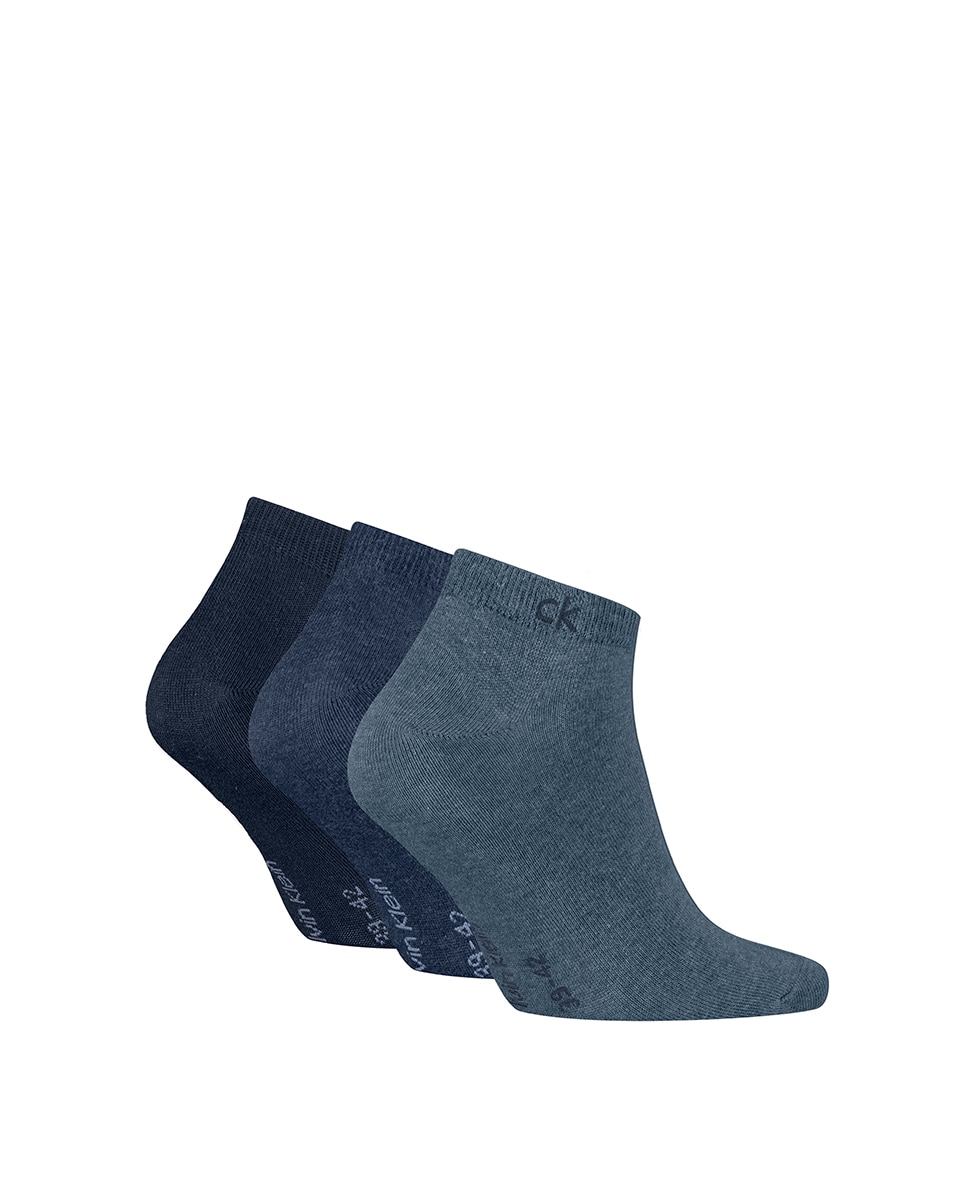 Calcetines tobilleros de hombre de Calvin Klein (pack de 3) - Azul índigo Azul índigo-3