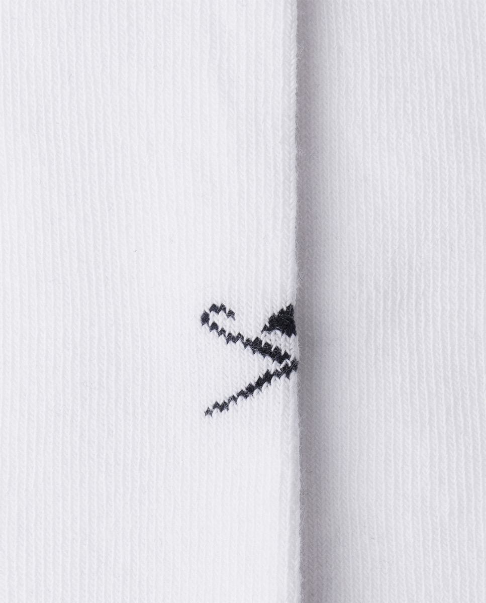 Pack de Dois Pares de Meias Pelo Tornozelo Lisas Branco-4