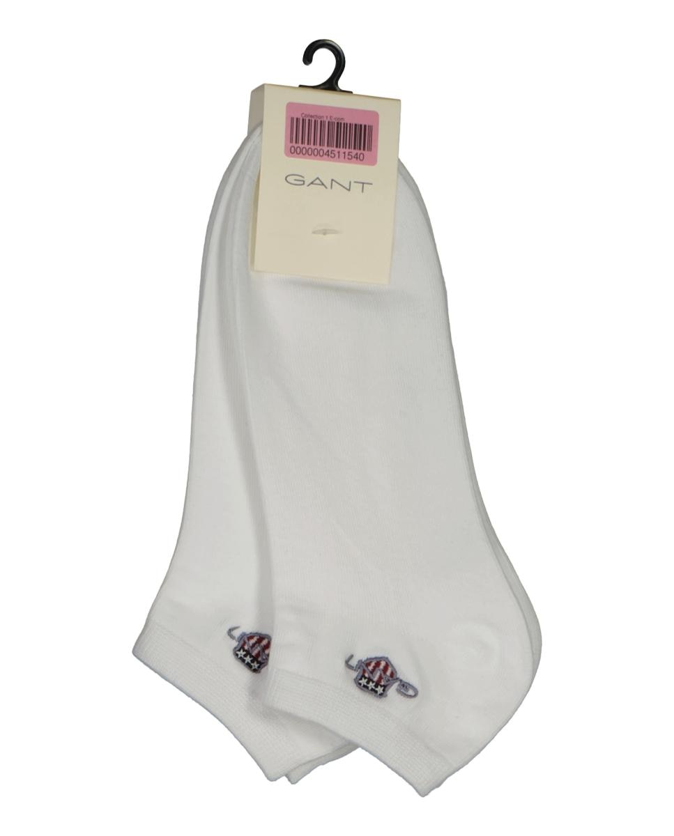 Pack de dos calcetines tobilleros liso - Gant - Blanco Blanco-3