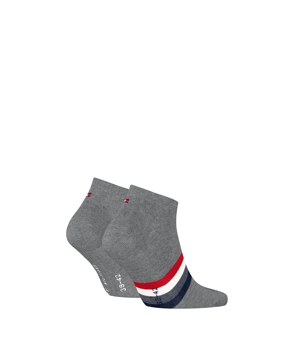 Pack de 2 calcetines tobilleros de hombre - Tommy Hilfiger - Gris Gris-1