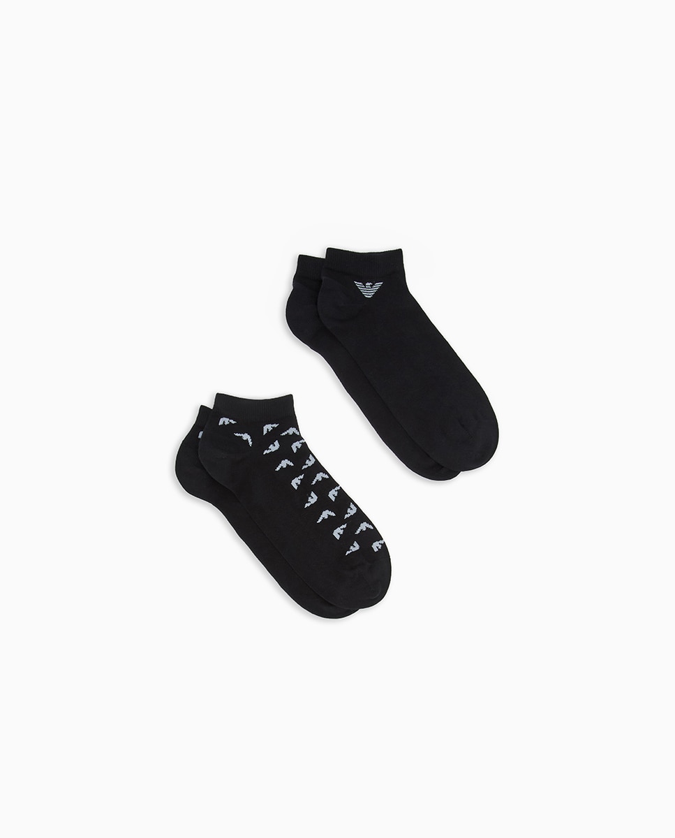 Pack de Dois Pares de Meias pelo Tornozelo - Azul Preto-5
