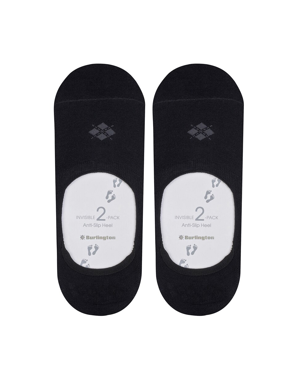 Pack de dos pinkies caballero invisibles lisos - Burlington - Negro Negro-4