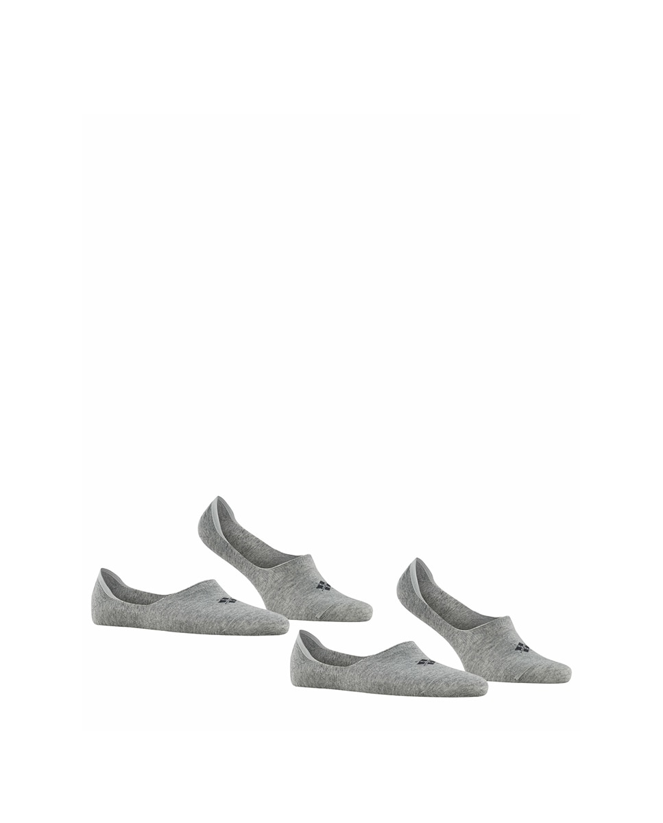 Pack de dos calcetines invisibles lisos - Burlington - Gris Gris-1