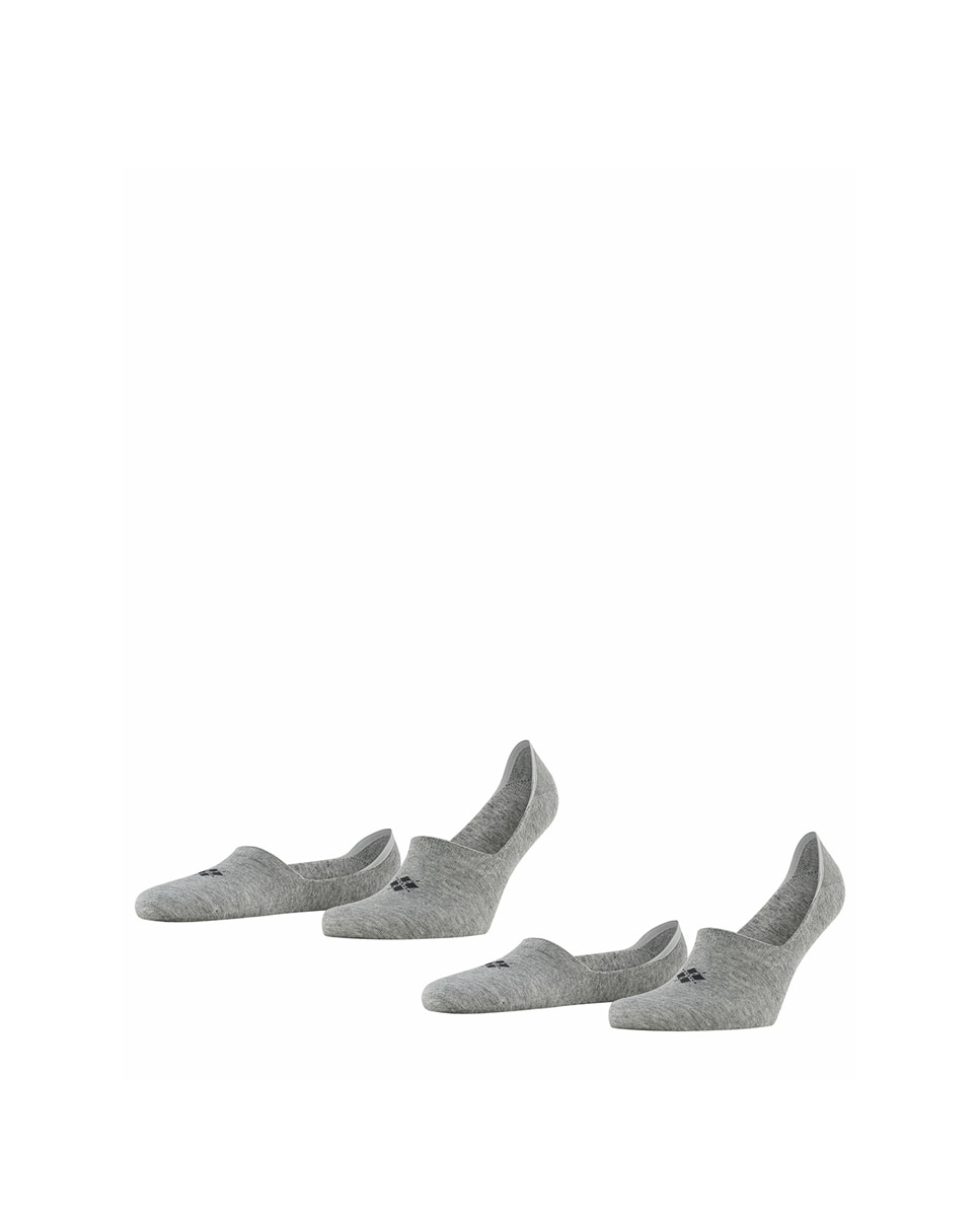 Pack de dos calcetines invisibles lisos - Burlington - Gris Gris-3