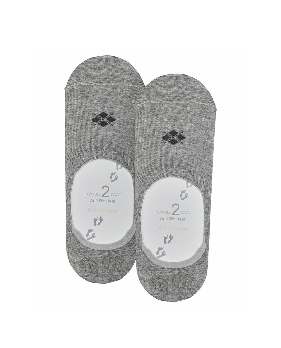 Pack de dos calcetines invisibles lisos - Burlington - Gris Gris-4