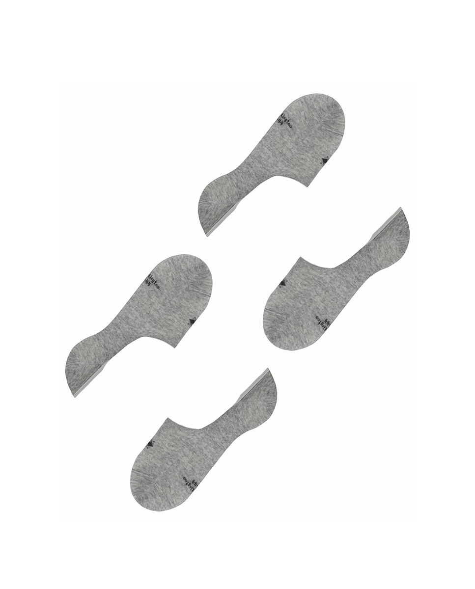Pack de dos calcetines invisibles lisos - Burlington - Gris Gris-5