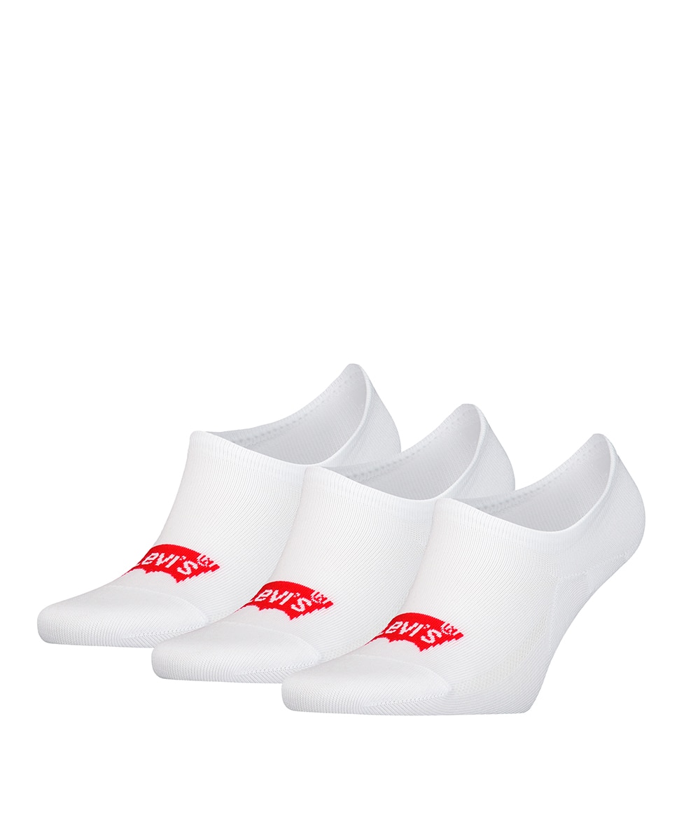 Pack de 3 Pares de Meias Básicas. Pezinhos Unissexo com Logótipo de Batwing - Branco Branco-4