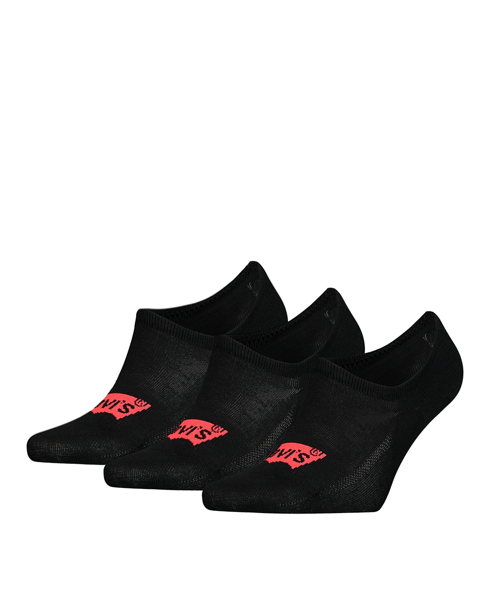 Pack de 3 Pares de Meias Básicas. Pezinhos Unissexo com Logótipo Batwing - Preto Preto-4