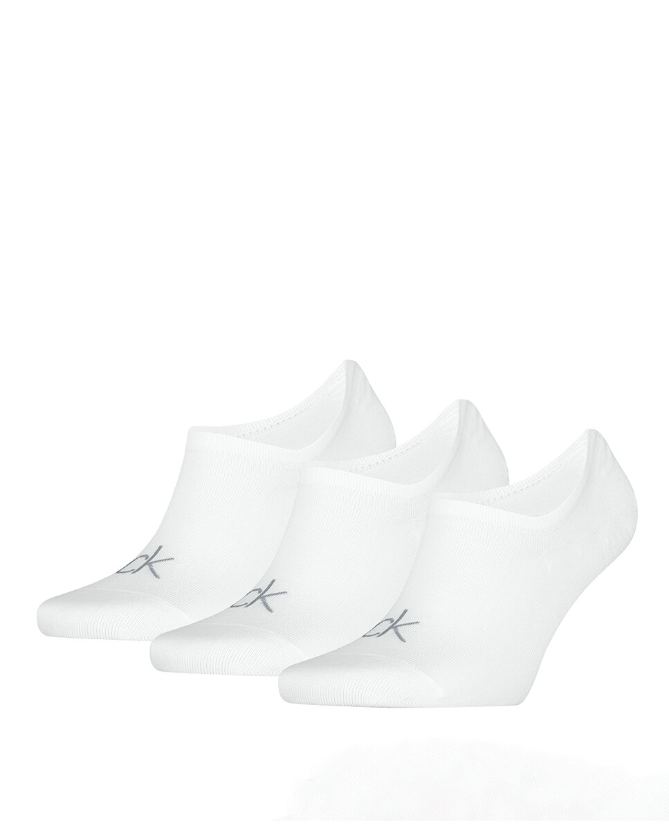 Calcetines invisibles de hombre de Calvin Klein (pack de 3) - Blanco Blanco-4