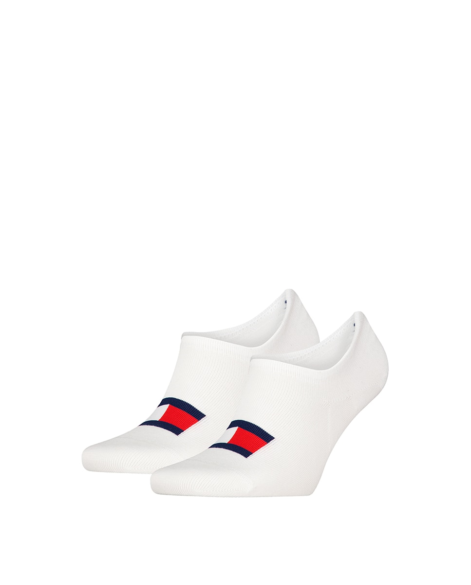 Imagen 2 de Pack de 2 calcetines invisibles unisex de Tommy Hilfiger - Tommy Jeans - Blanco Blanco