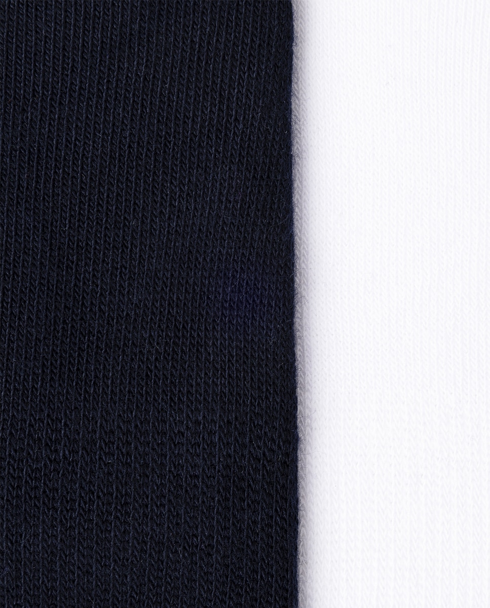 Pack de Dois Pares de Meias Invisíveis Lisas com Logótipo Azul-marinho-4